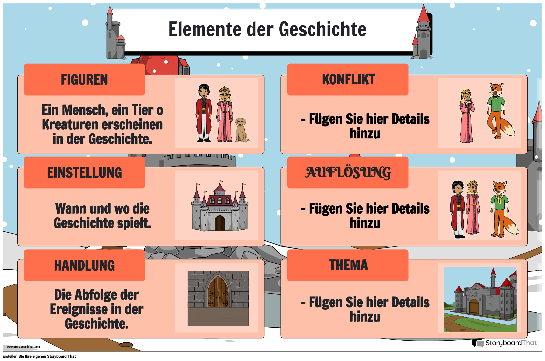 Schloss Thema Elemente Des Story Posters Storyboard 