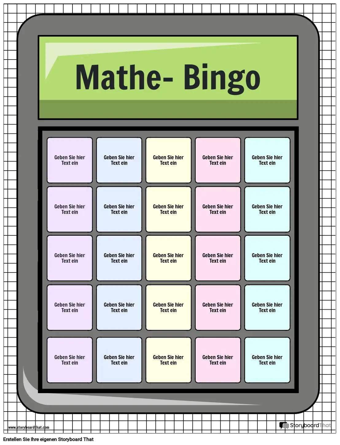 Unterhaltsame Mathe-Bingo-Aktivität