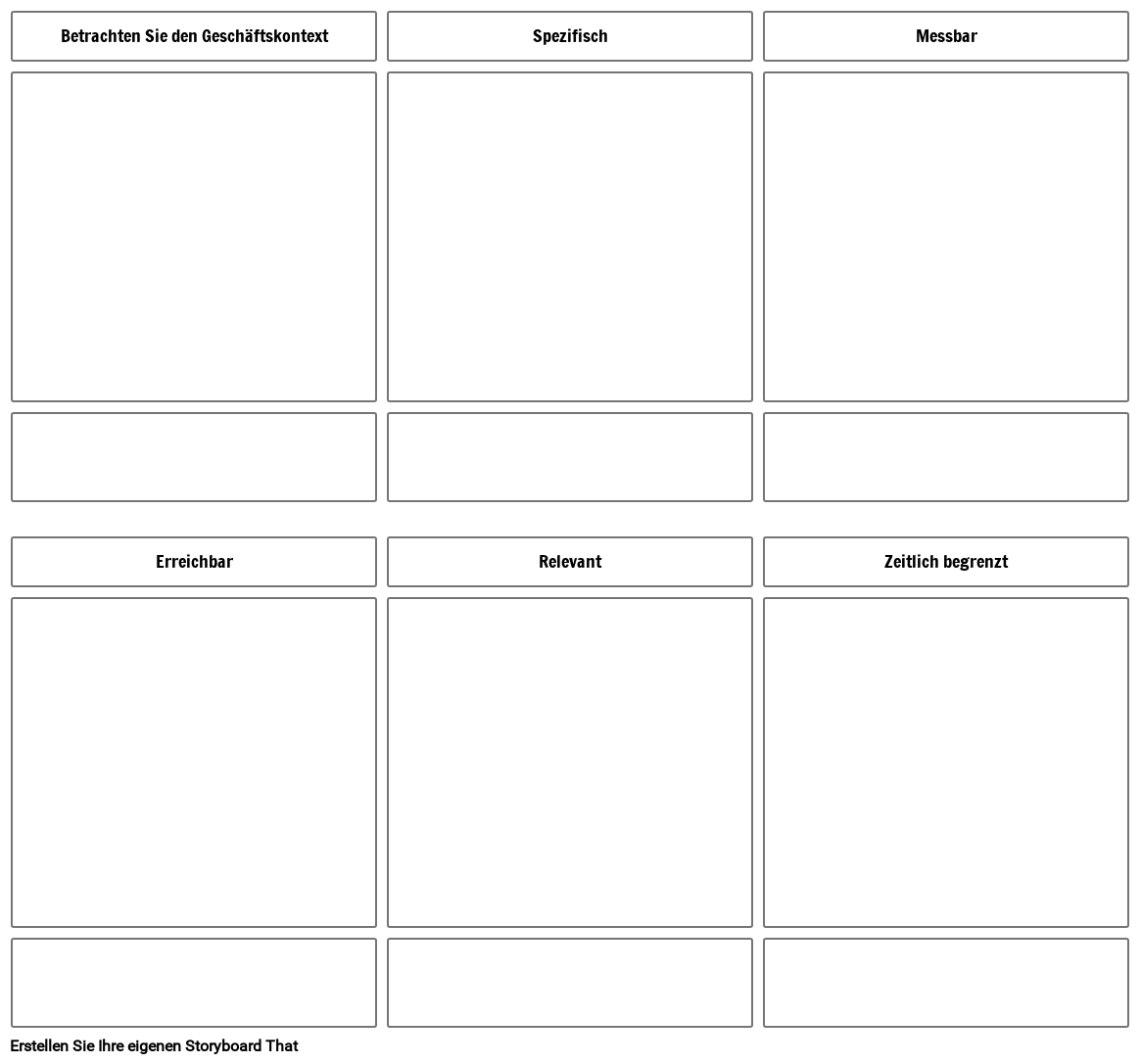 Vorlage für SMARTZiele Storyboard by deexamples