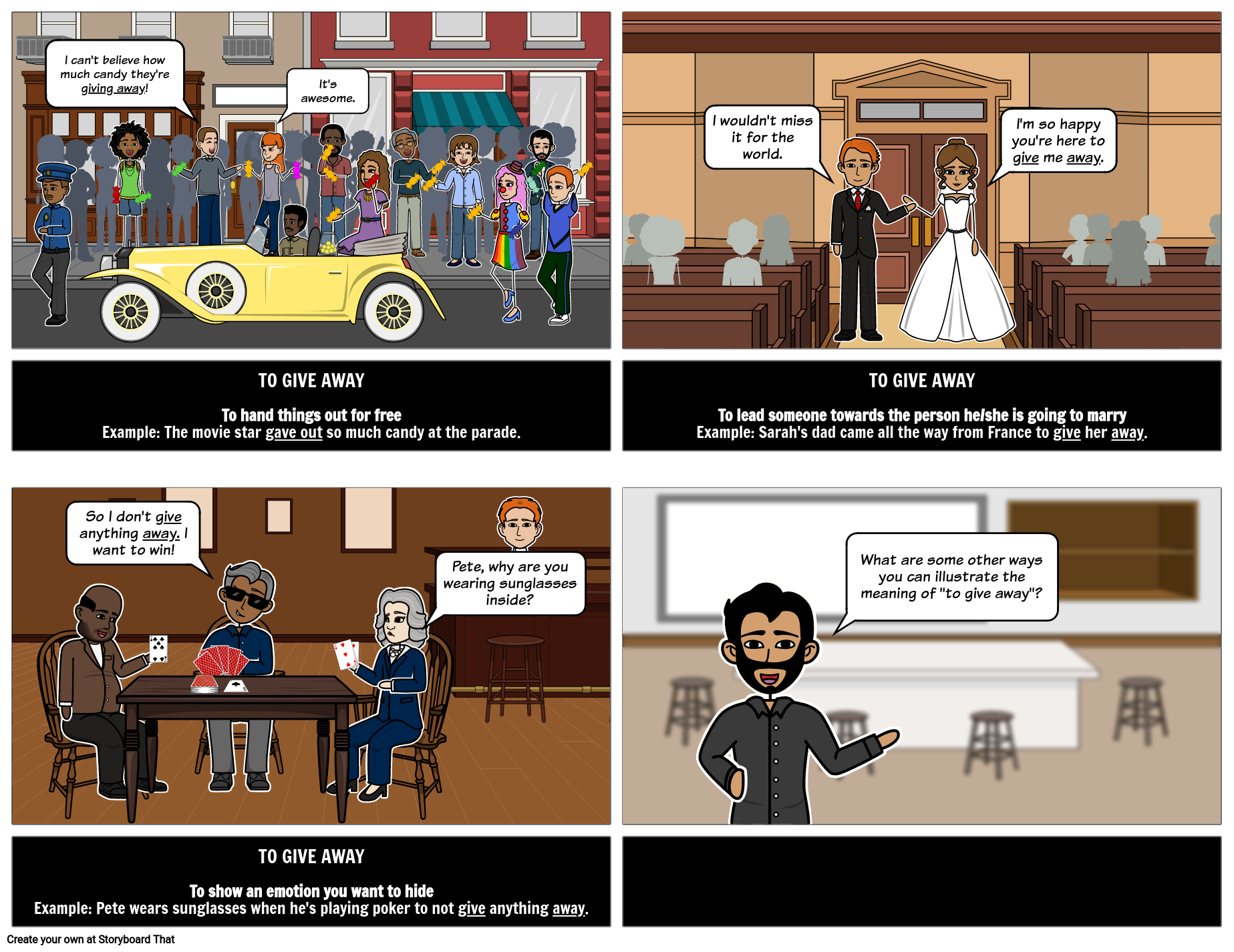 Weggeben Storyboard Par De examples