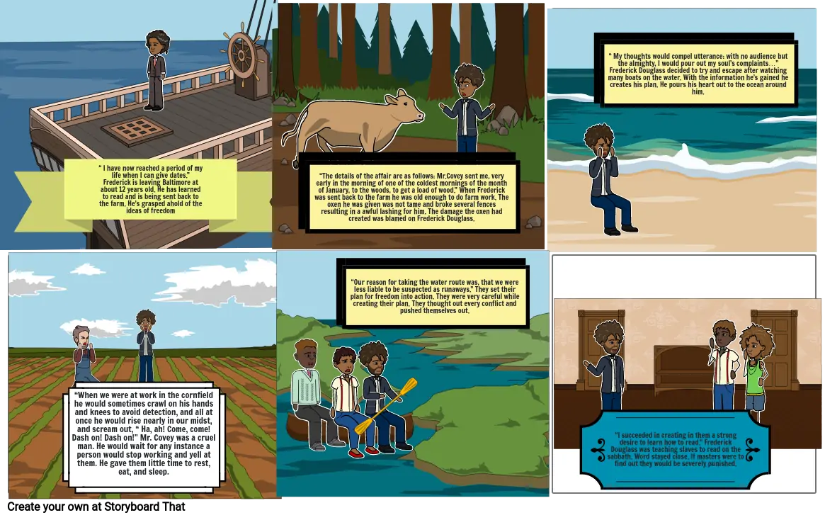 Story board of Frederick Douglass