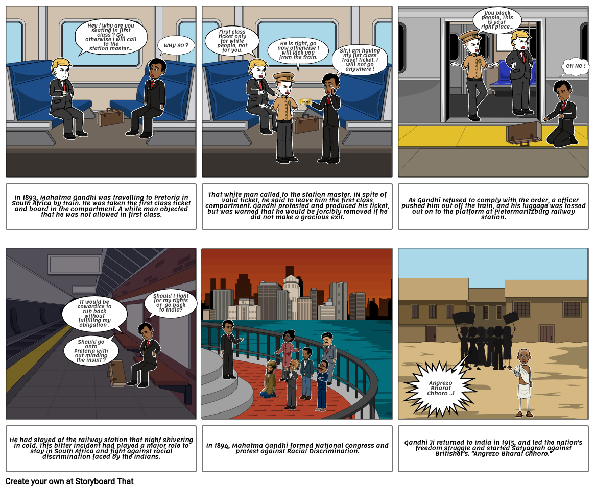 Graphic Story Board : Mahatma Gandhi in South Africa