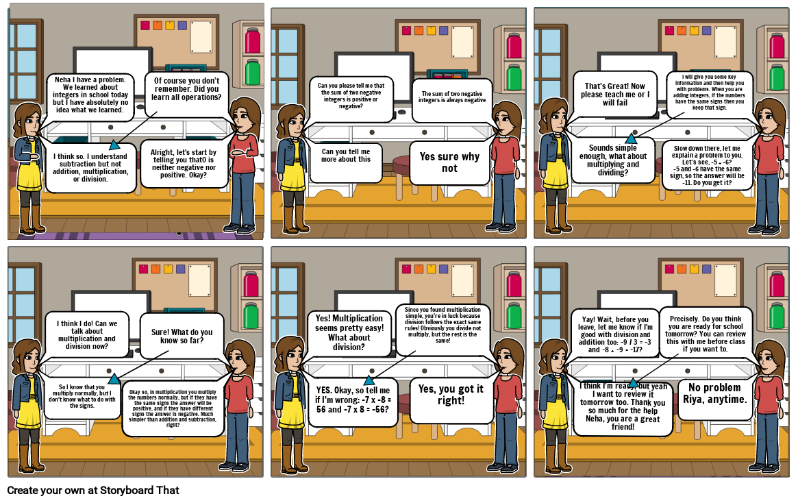 INTEGERS Storyboard By Deepi