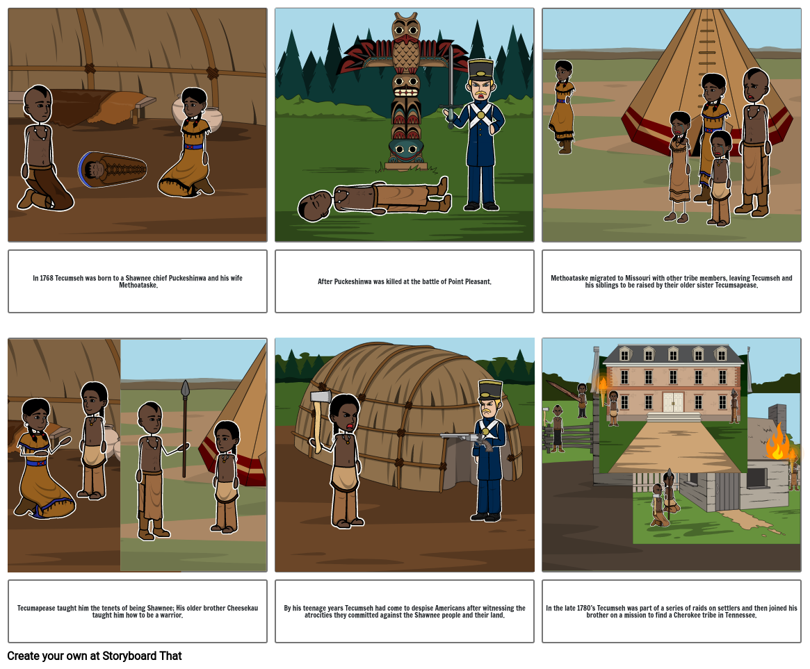 Tecumseh’s early life Storyboard by dekapitan