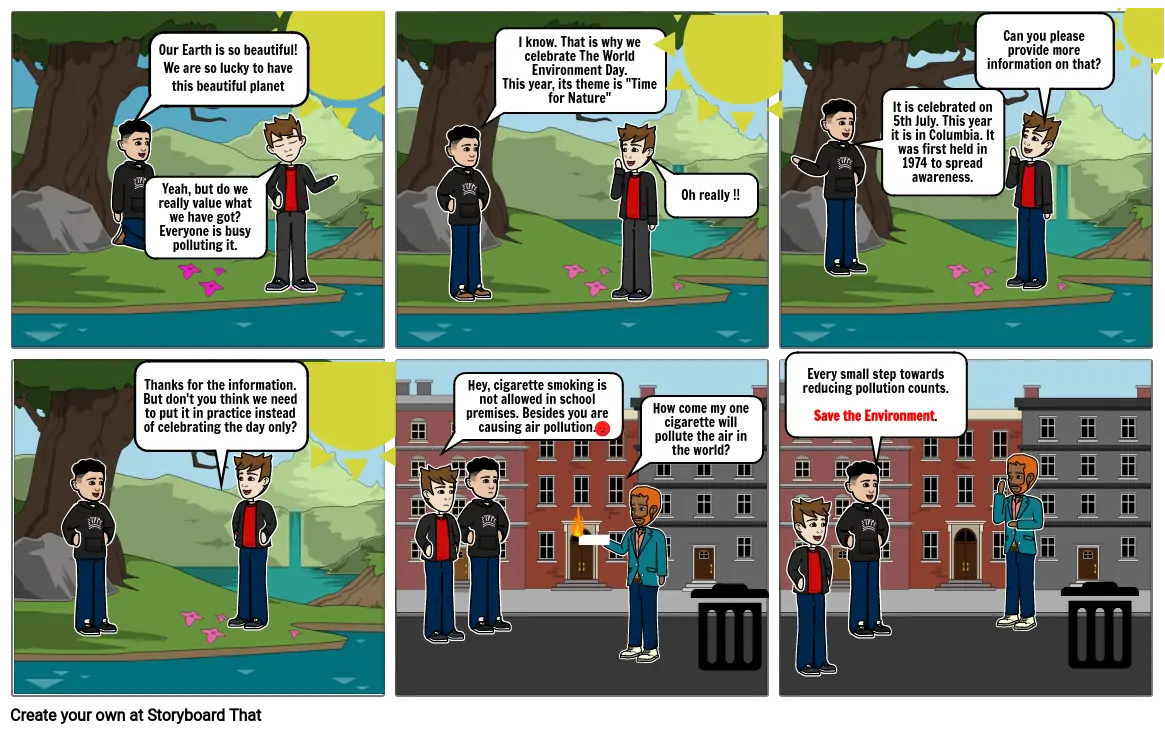Environmental day comic strip
