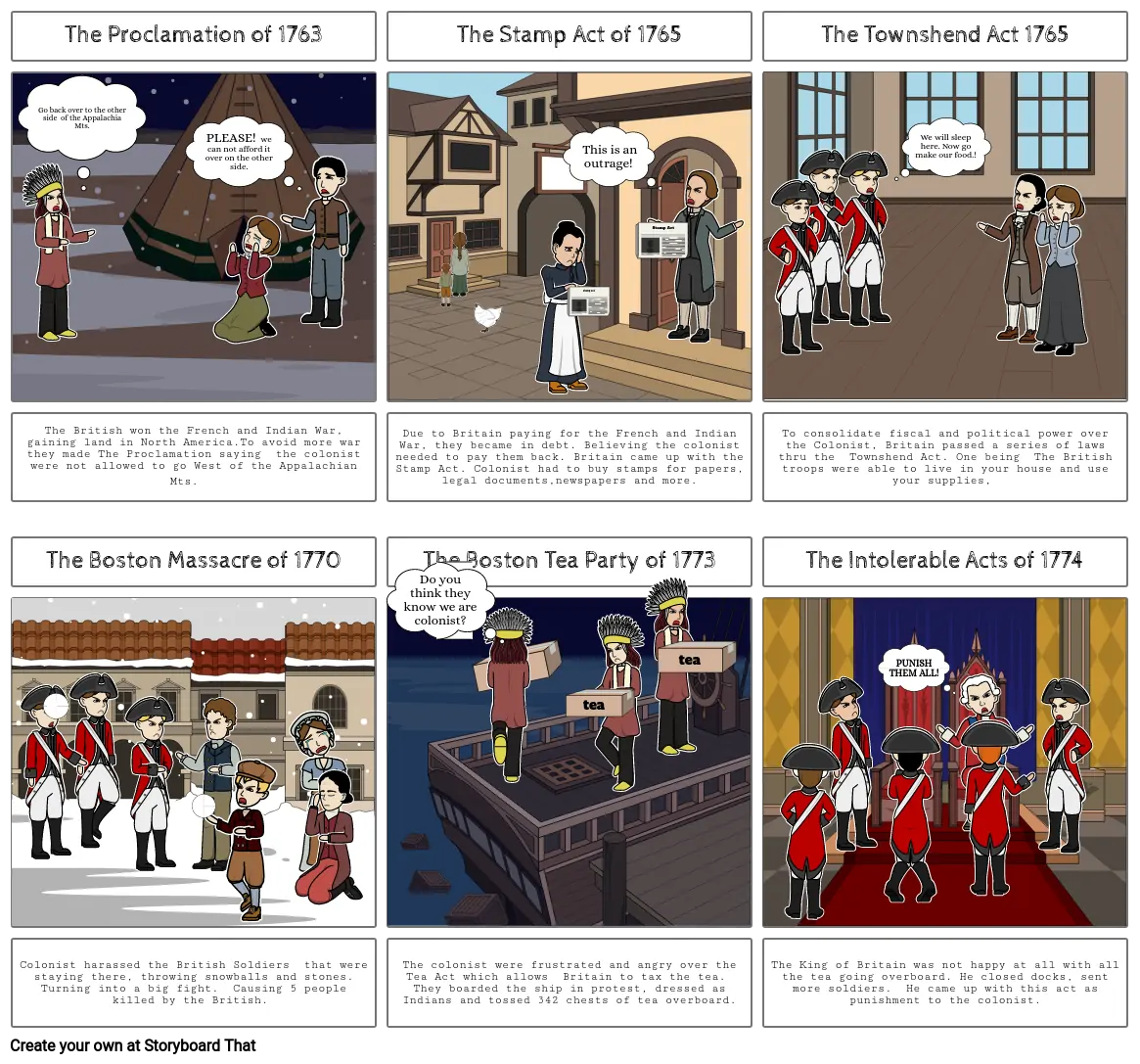 CAUSES OF REVOLUTION STORYBOARD