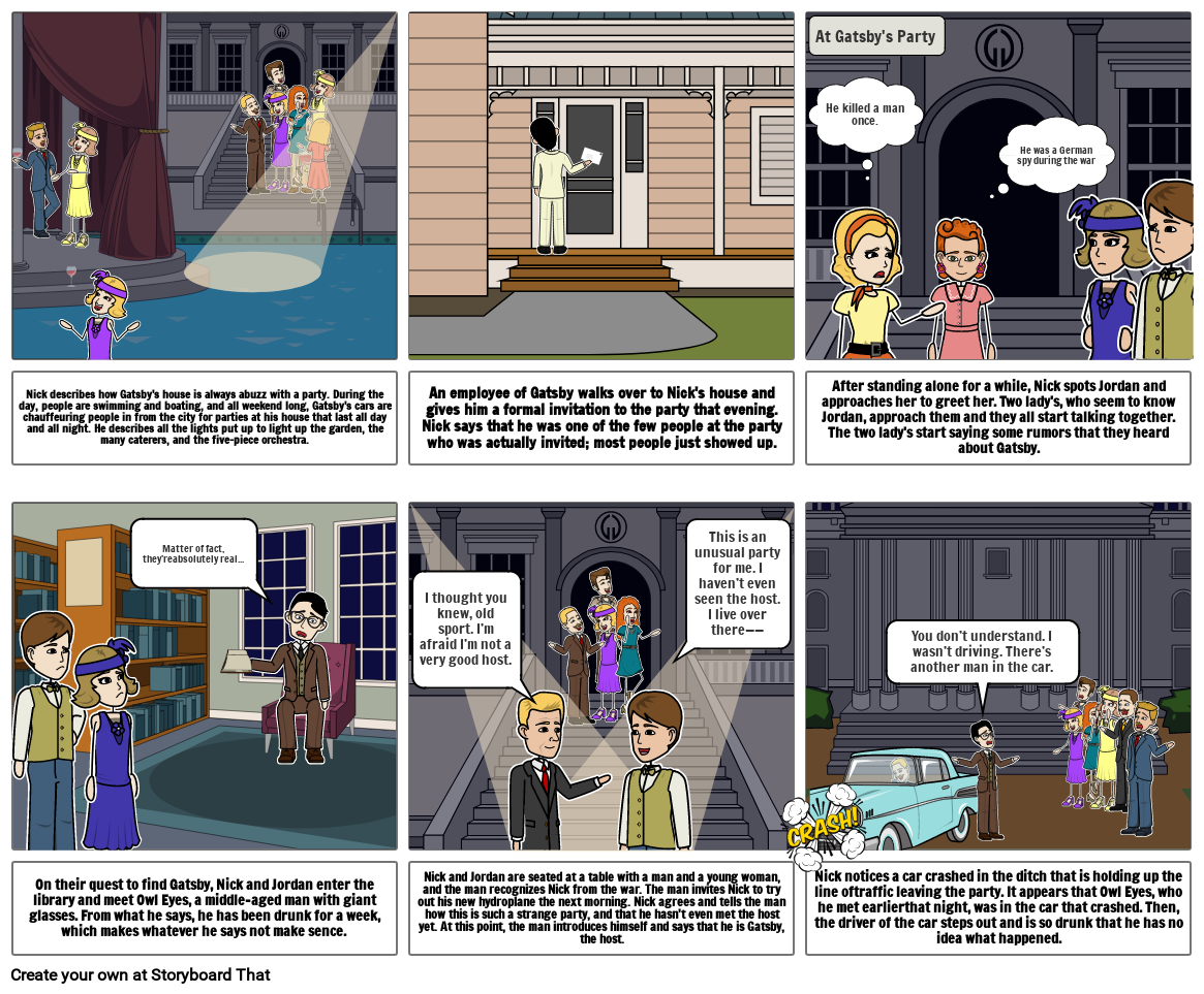 Chapter 3 The great gatsby Storyboard by dfca48a5