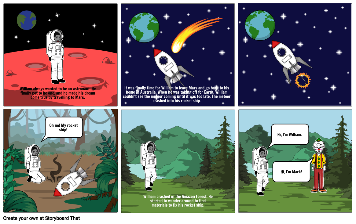 The Astronaut and the Clown Storyboard by djslp