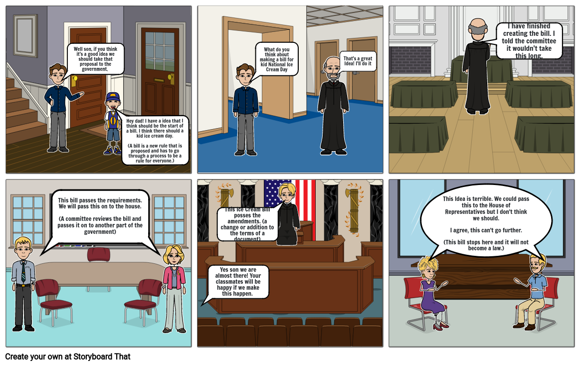 How A Bill Becomes A Law Storyboard By Donteshanks