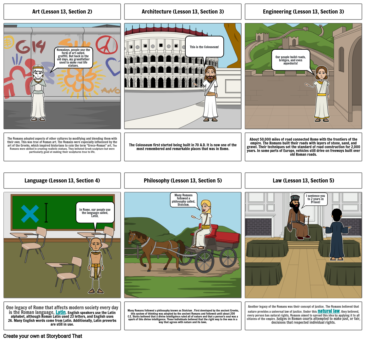 Roman Storyboard activity Unit 13 Trista Svec