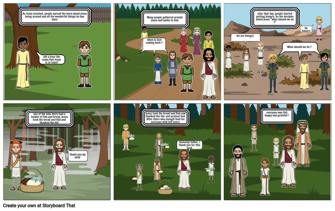jesus feeds the 5000 Storyboard by e067f1cd