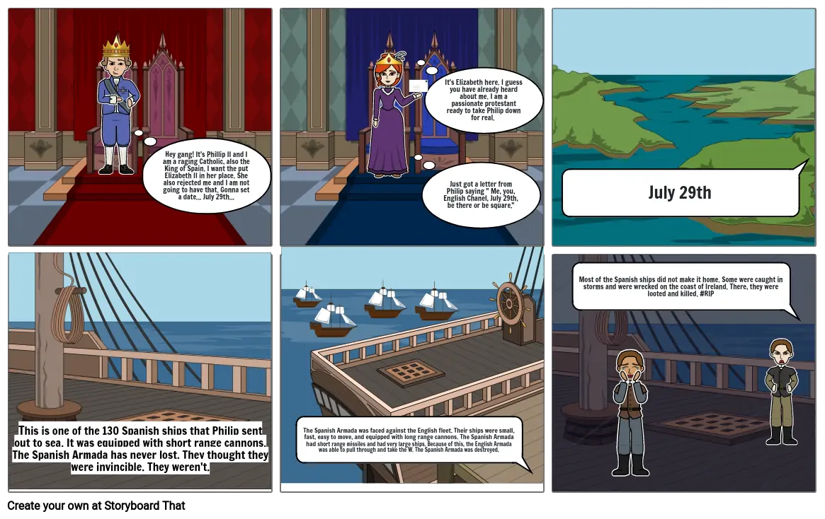 The Spanish Armada Storyboard by e14db8a2