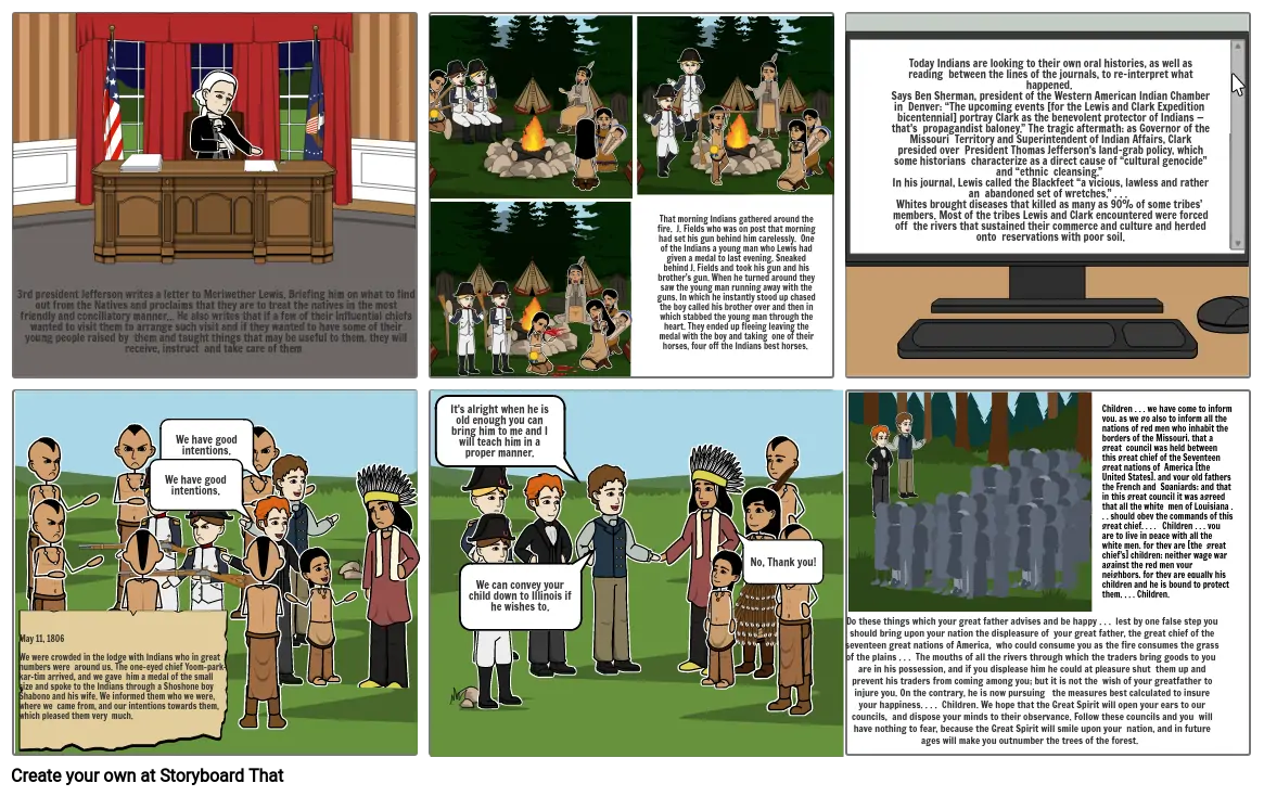 Lewis and Clark Treat Natives Stan Storyboard