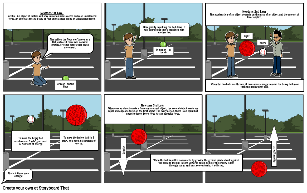 Newtons Laws Of Motion In Real Life Storyboard 7757
