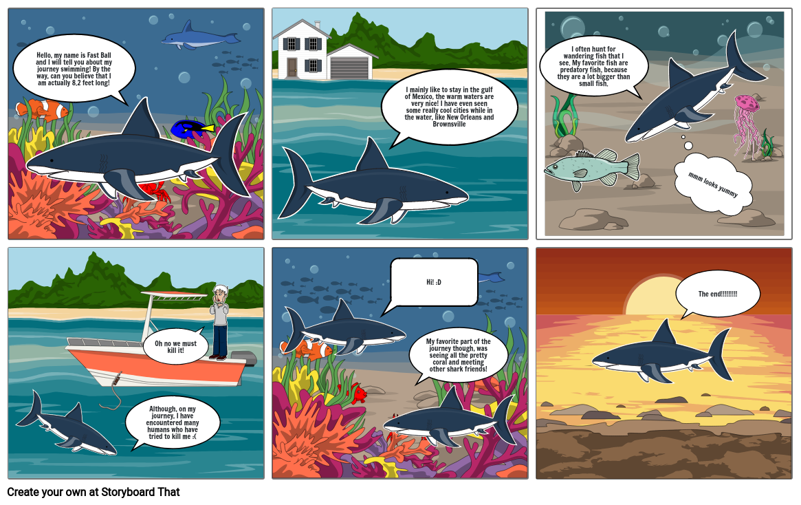 Shark Storyboard Storyboard by e1e55b5d