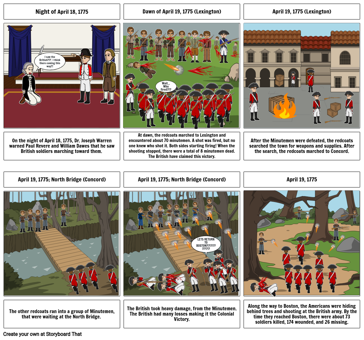 Lexington and Concord Storyboard par e201233a