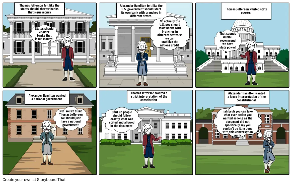 debate between Thomas Jefferson and Alexander Hamilton