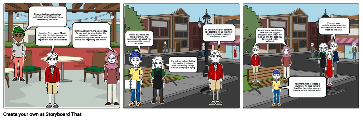 Cartoon Strip Group Work Storyboard by e23db92d