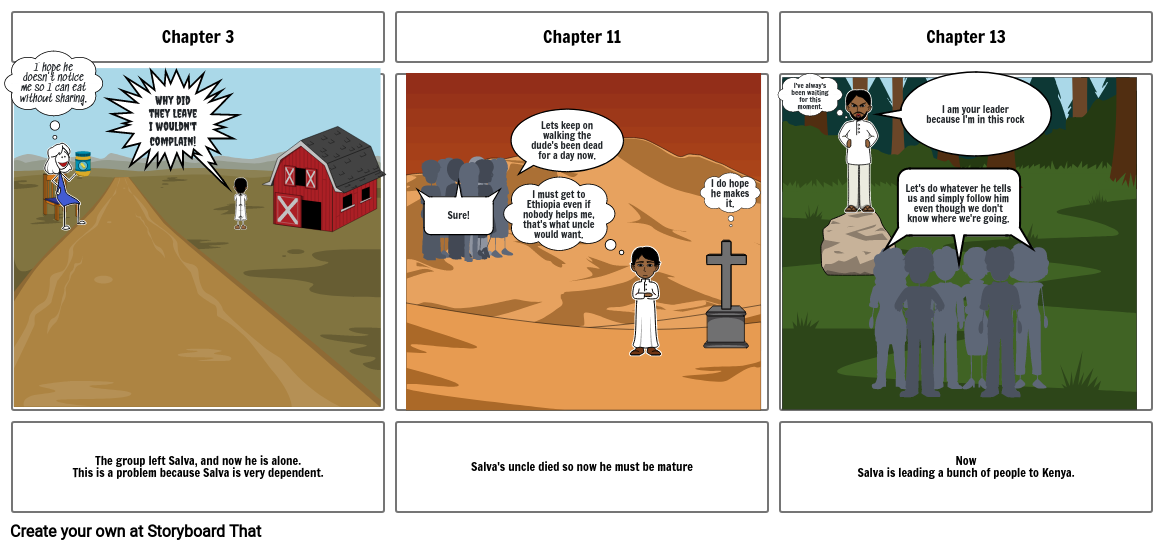 A Long Walk To Water Comic Strip Storyboard By E2c2c217