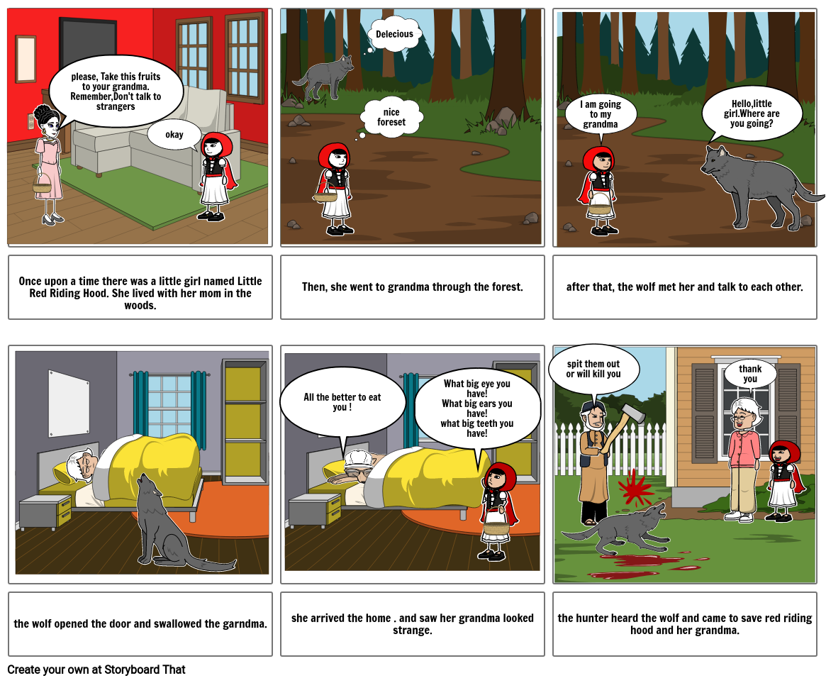 Little Red Riding Hood Storyboard by e40145a9