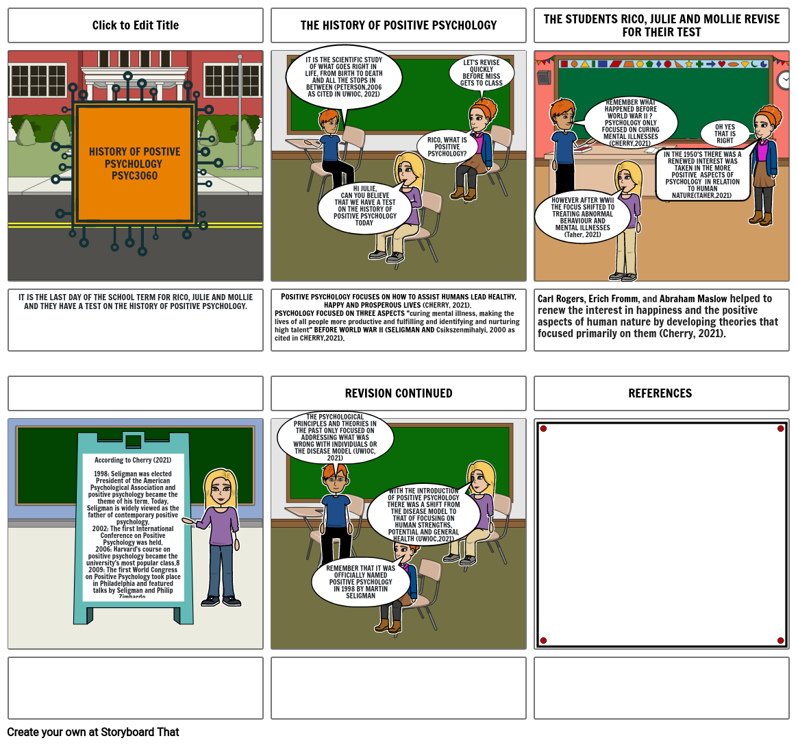 THE HISTORY OF POSITIVE PSYCHOLOGY Storyboard by e429d911