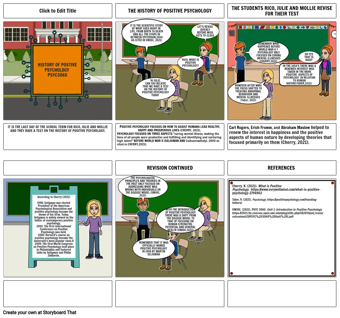 THE HISTORY OF POSITIVE PSYCHOLOGY Storyboard by e429d911