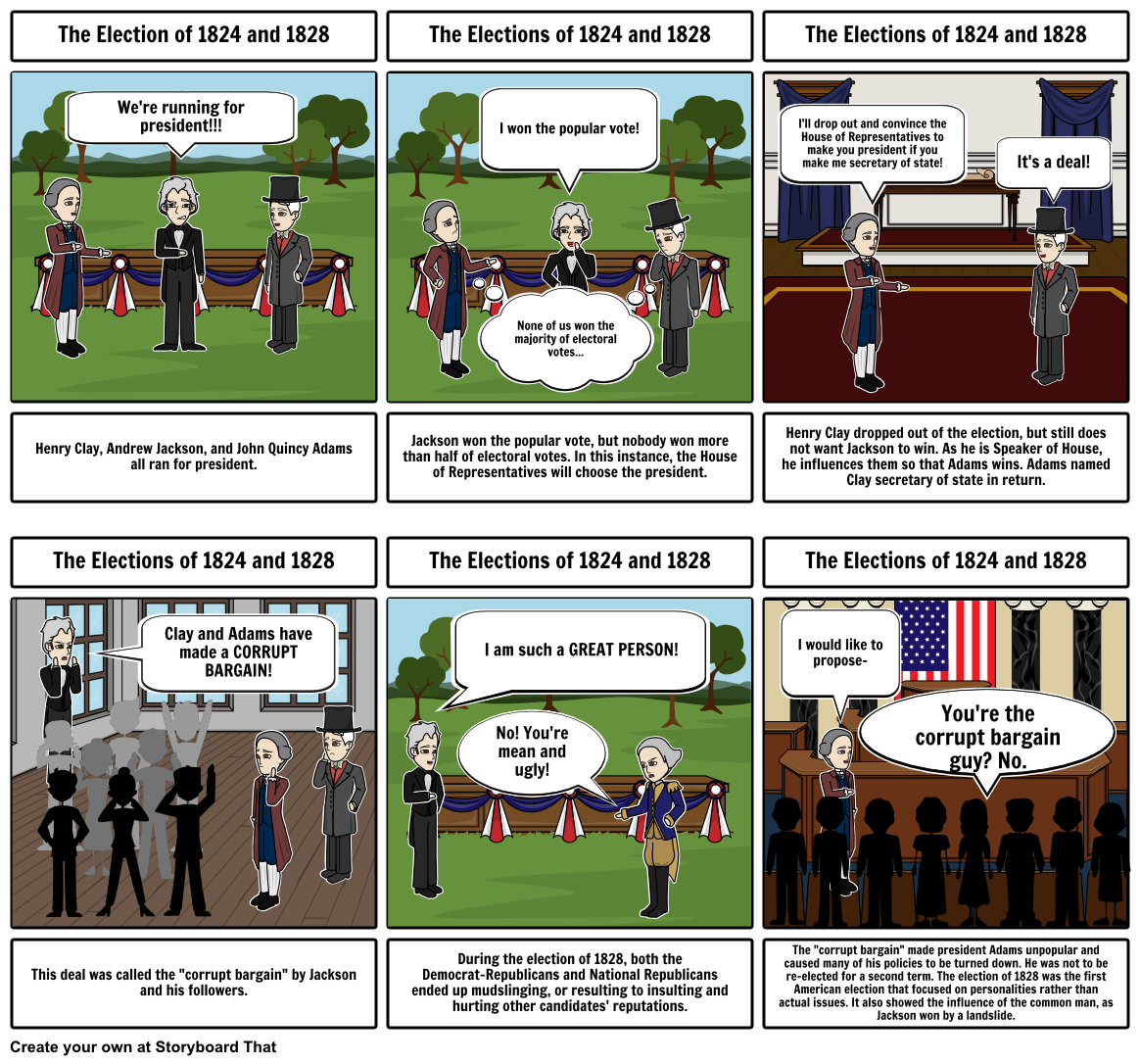 The Elections of 1824 and 1828 Storyboard by e43bb9de29164