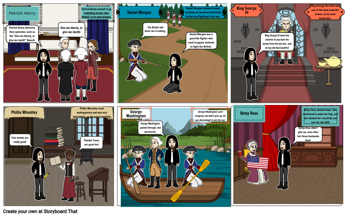 Famous leaders of the american revolution Storyboard