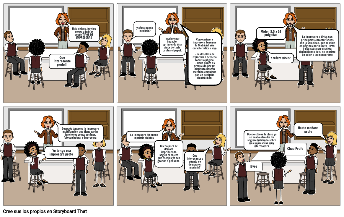 Tipos de impresoras storyboard por e4817d23