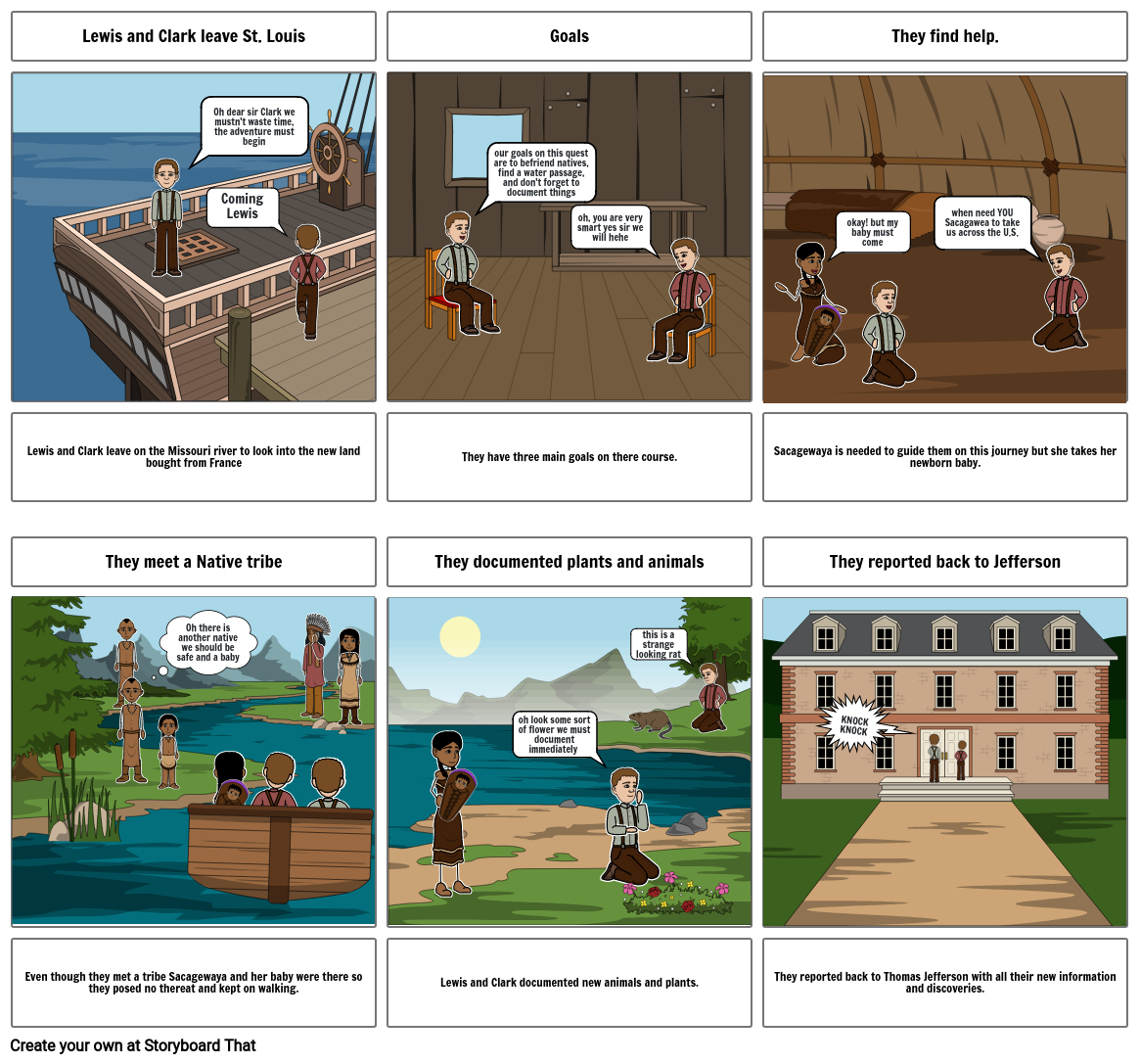 Lewis and Clark Storyboard Раскадровка по e4904d6a