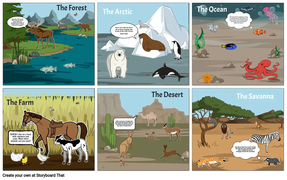 Animal Habitats Storyboard by e493ec34