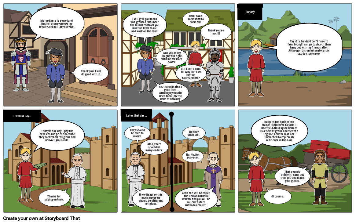 Medieval Life Comic Strip Storyboard by e4e8257a