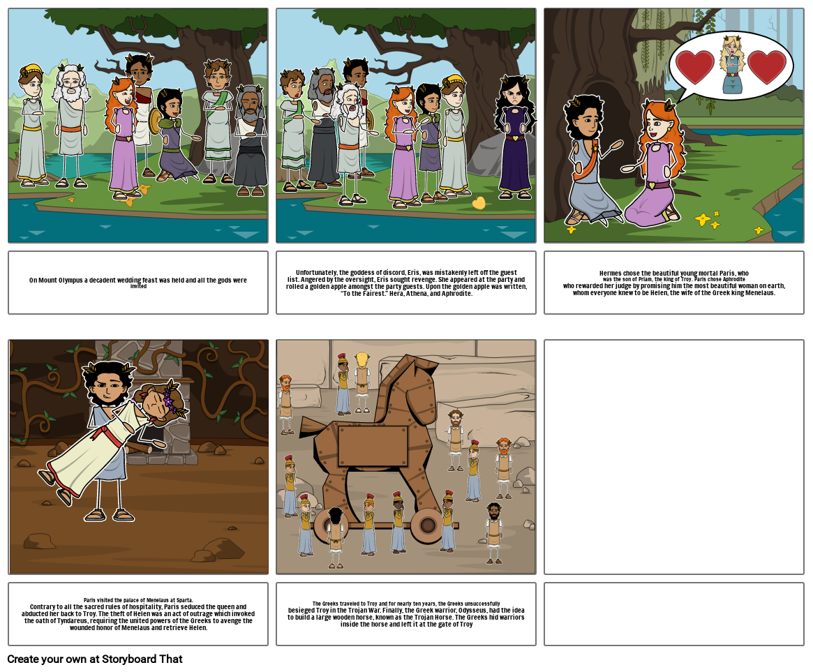 The Judgement Of Paris And The Trojan War Storyboard the-judgement-of-paris-and-the-trojan-war-storyboard
