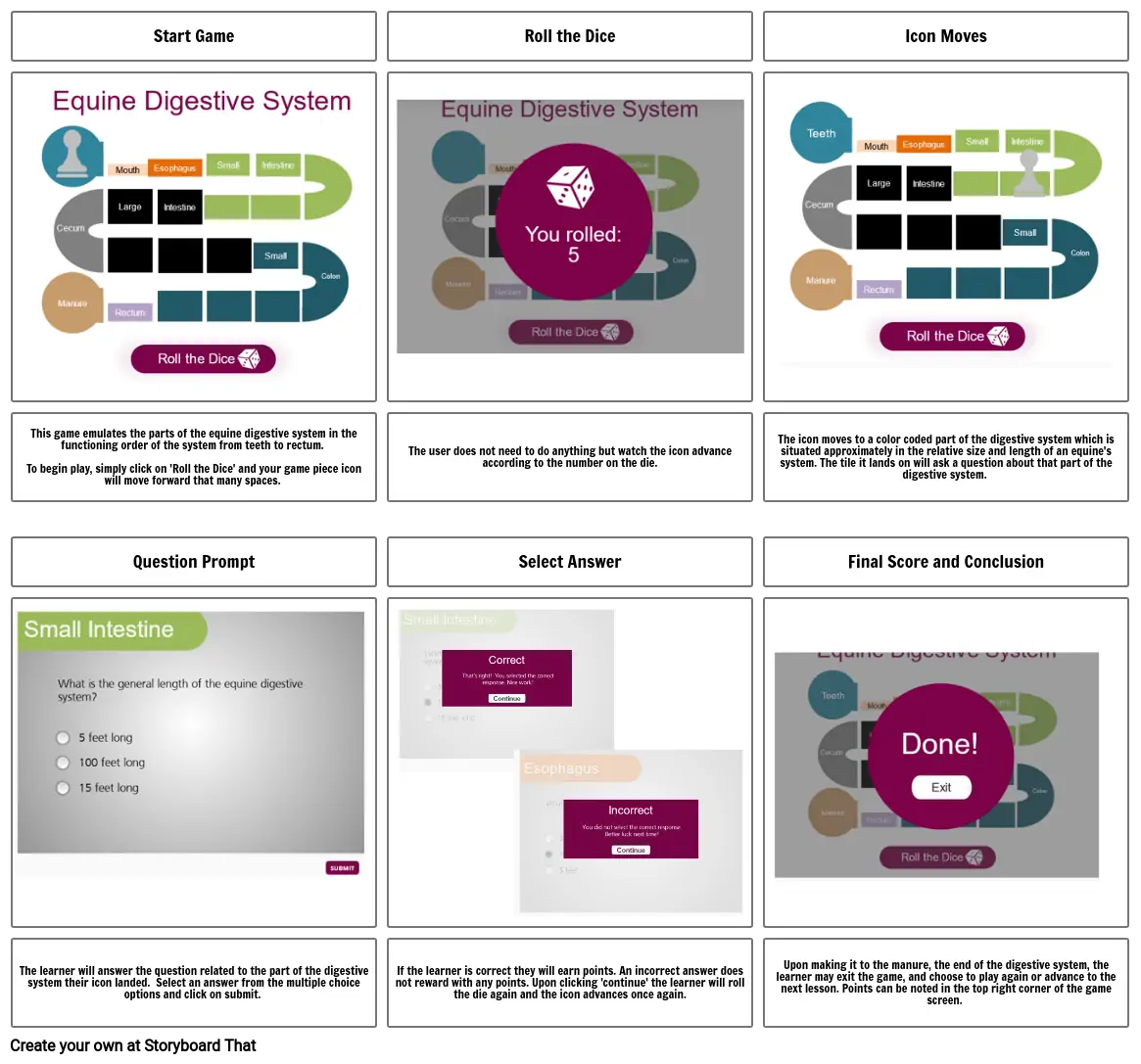 Digestive System Game Board