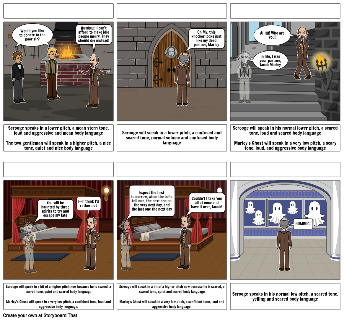 Drama A Christmas Carol Stave 1 Storyboard by e5fdf618