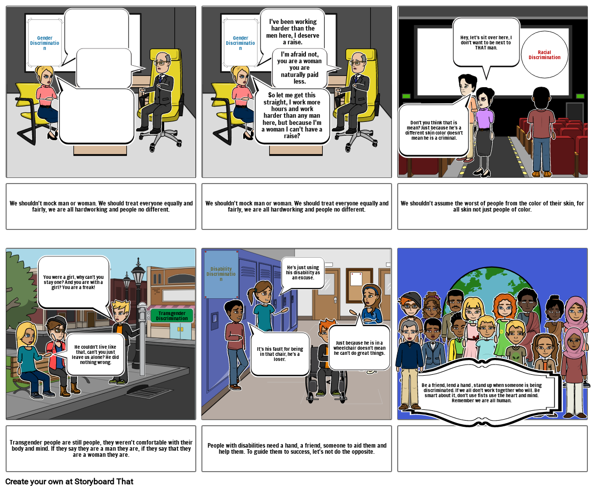 Racial discrimination Storyboard par e5fe1eb5