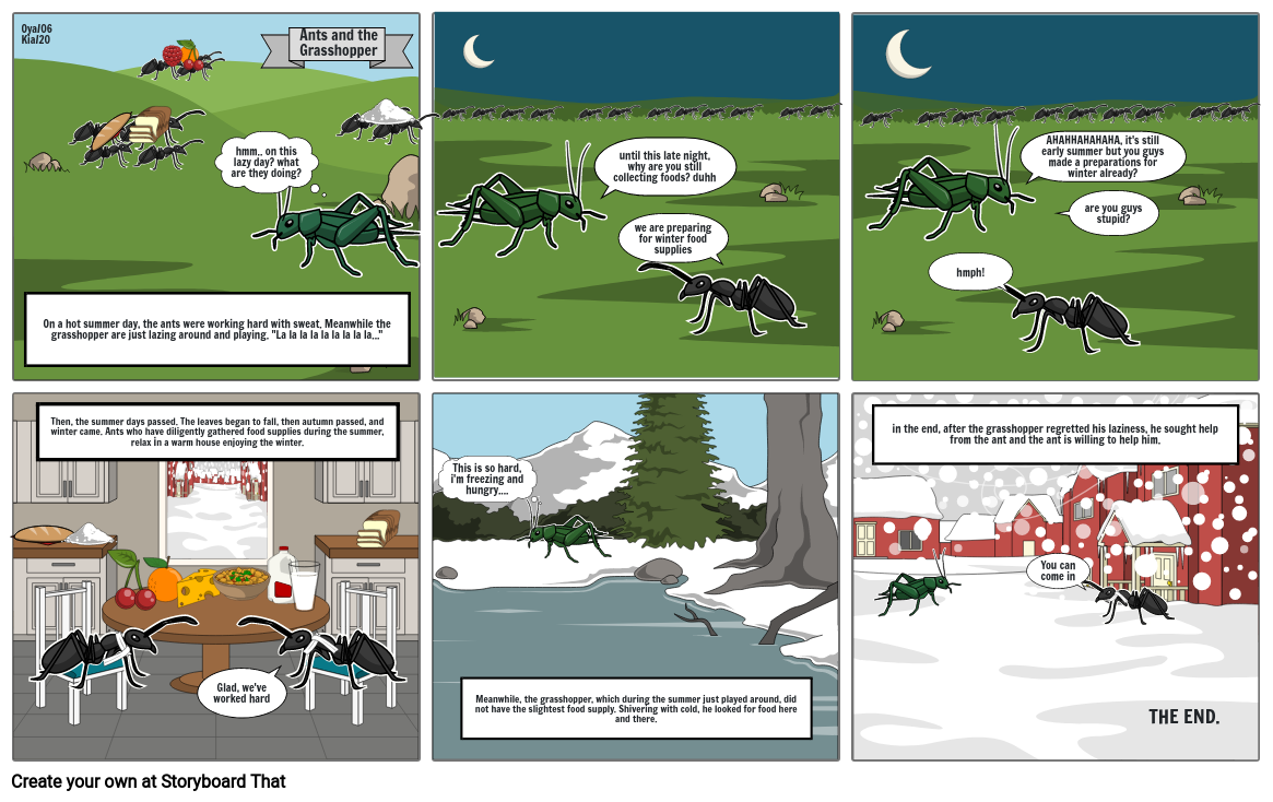 Ants and the grasshopper comic.Kia/20.Oya/06