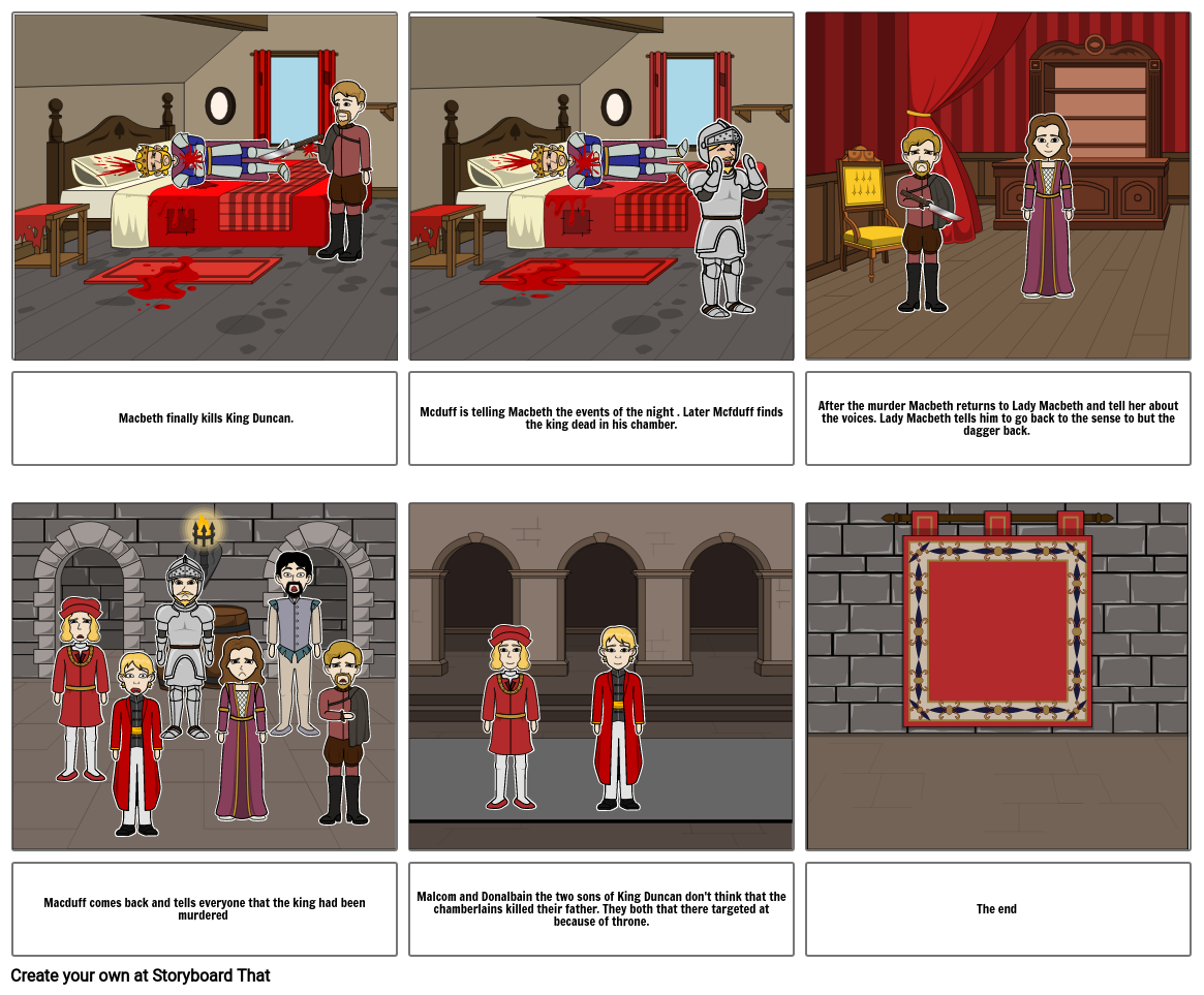 Killing of King Duncan Comic Strip Storyboard by e6c13de0