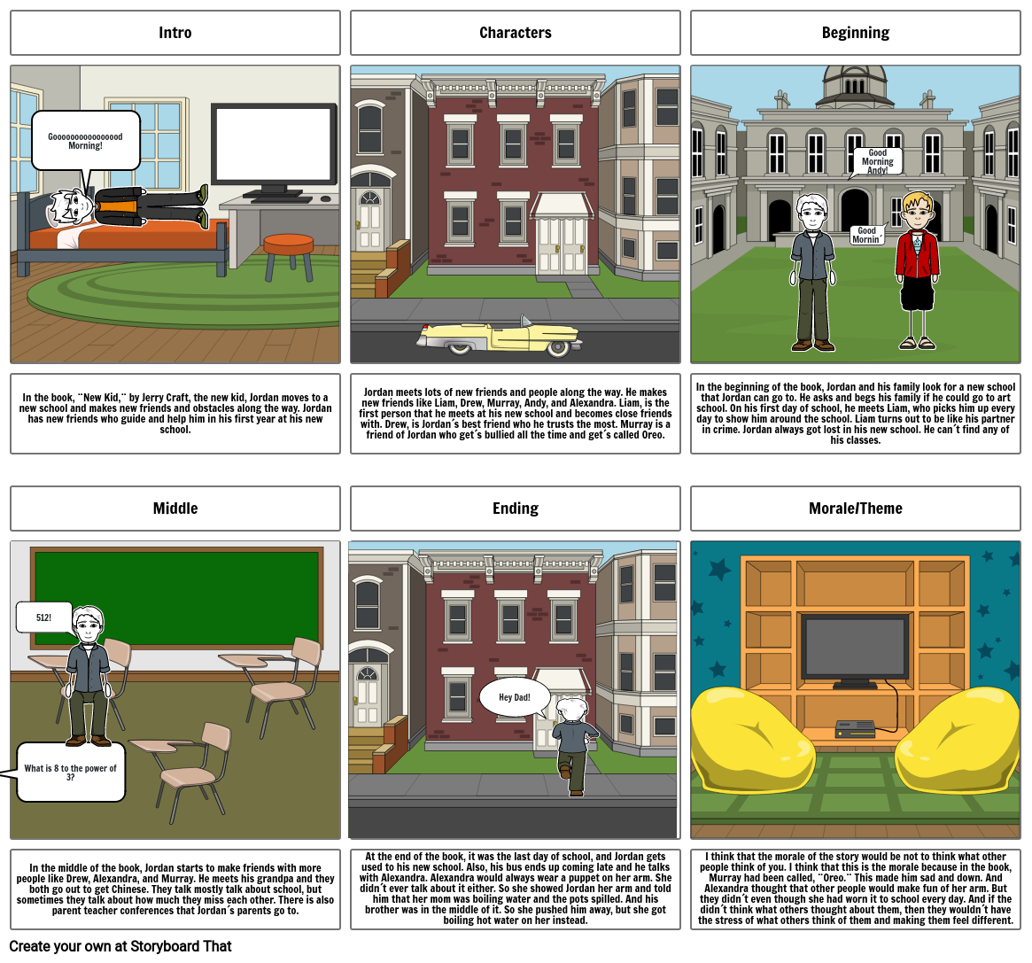 New Kid Book StoryBoardThat Storyboard by e7235e59