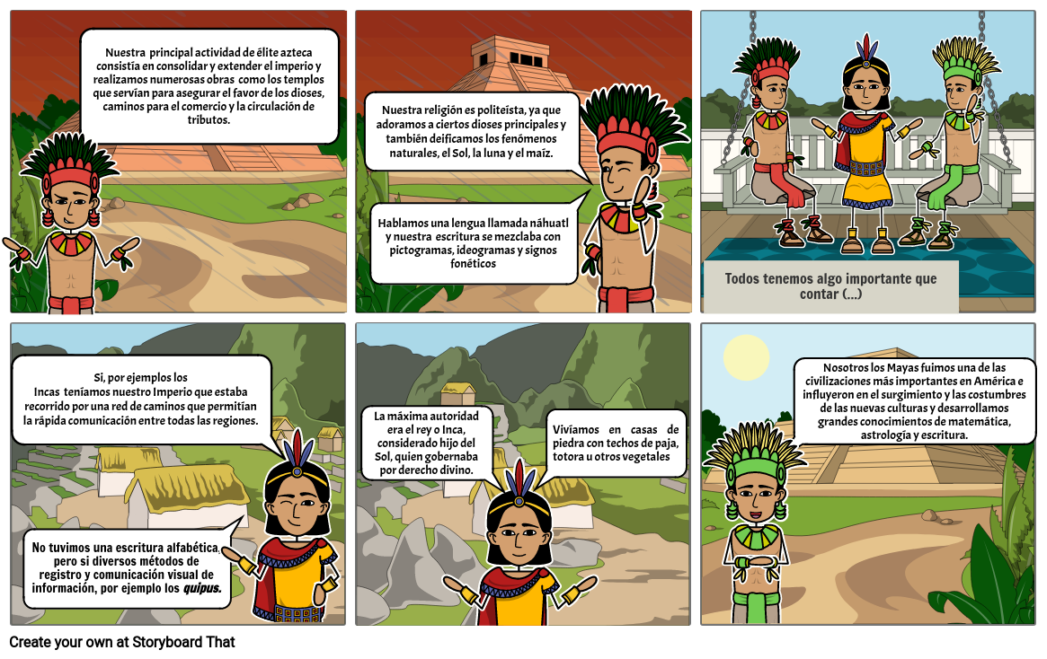 HISTORIETA DE LOS AZTECAS, INCAS Y MAYAS