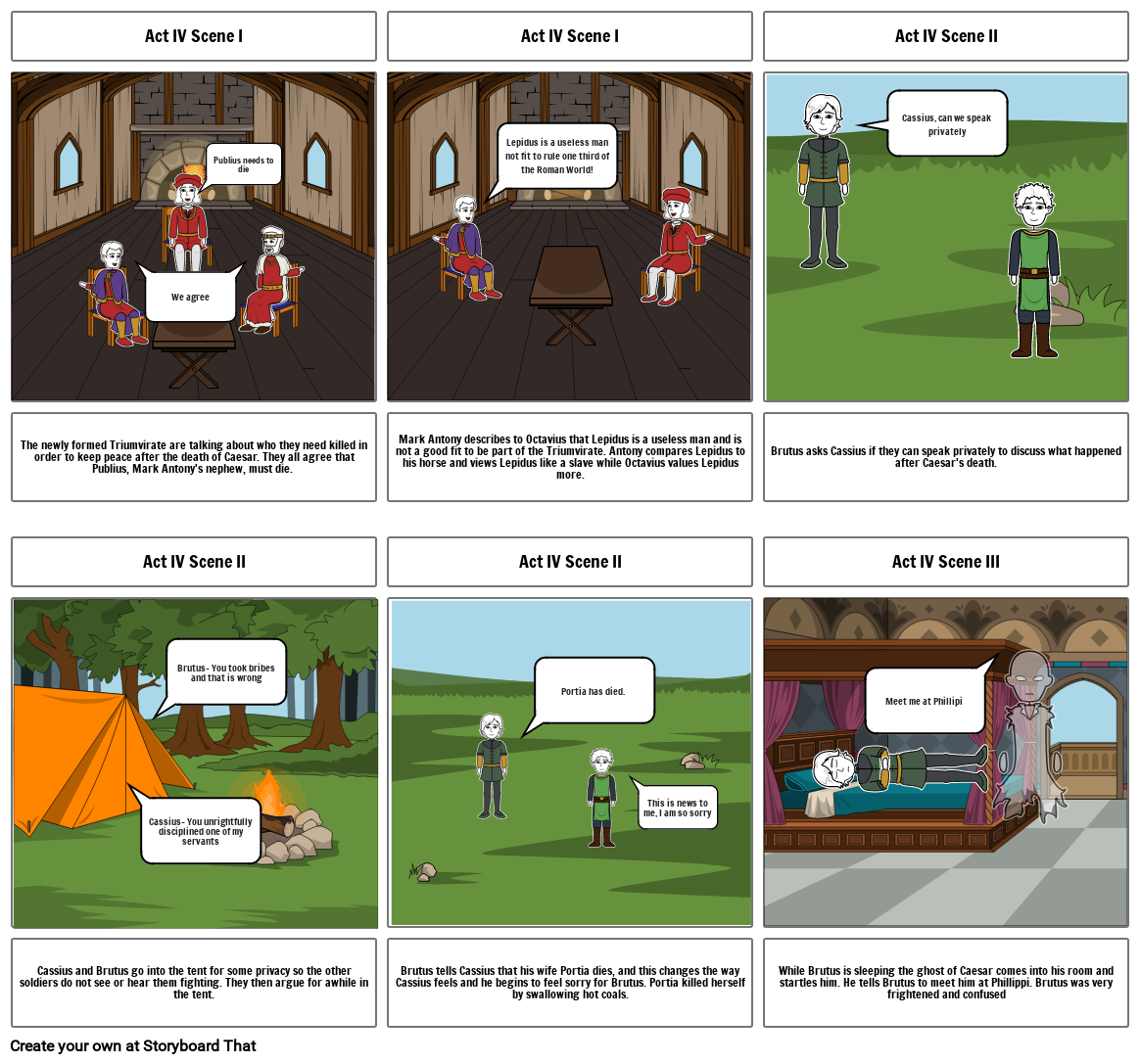 Julius Caesar Act Storyboard By E B Ed