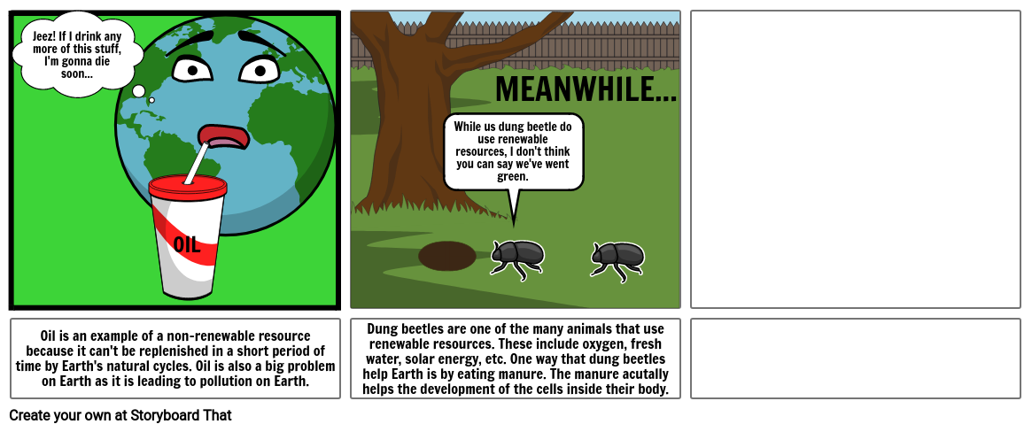 Renewable vs non-renewable resources Storyboard