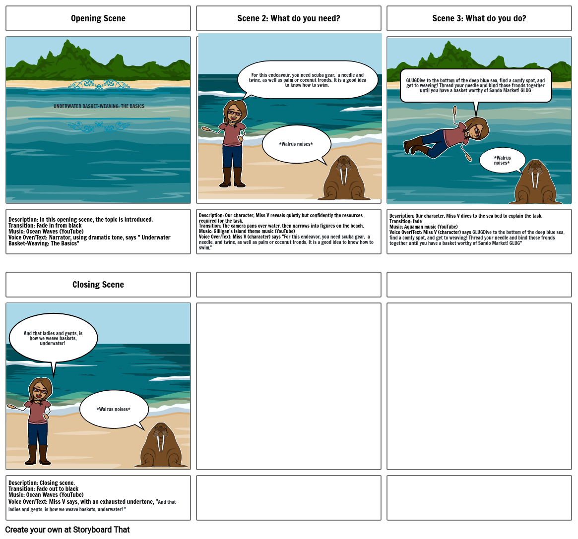 underwater-basket-weaving-the-basics-storyboard