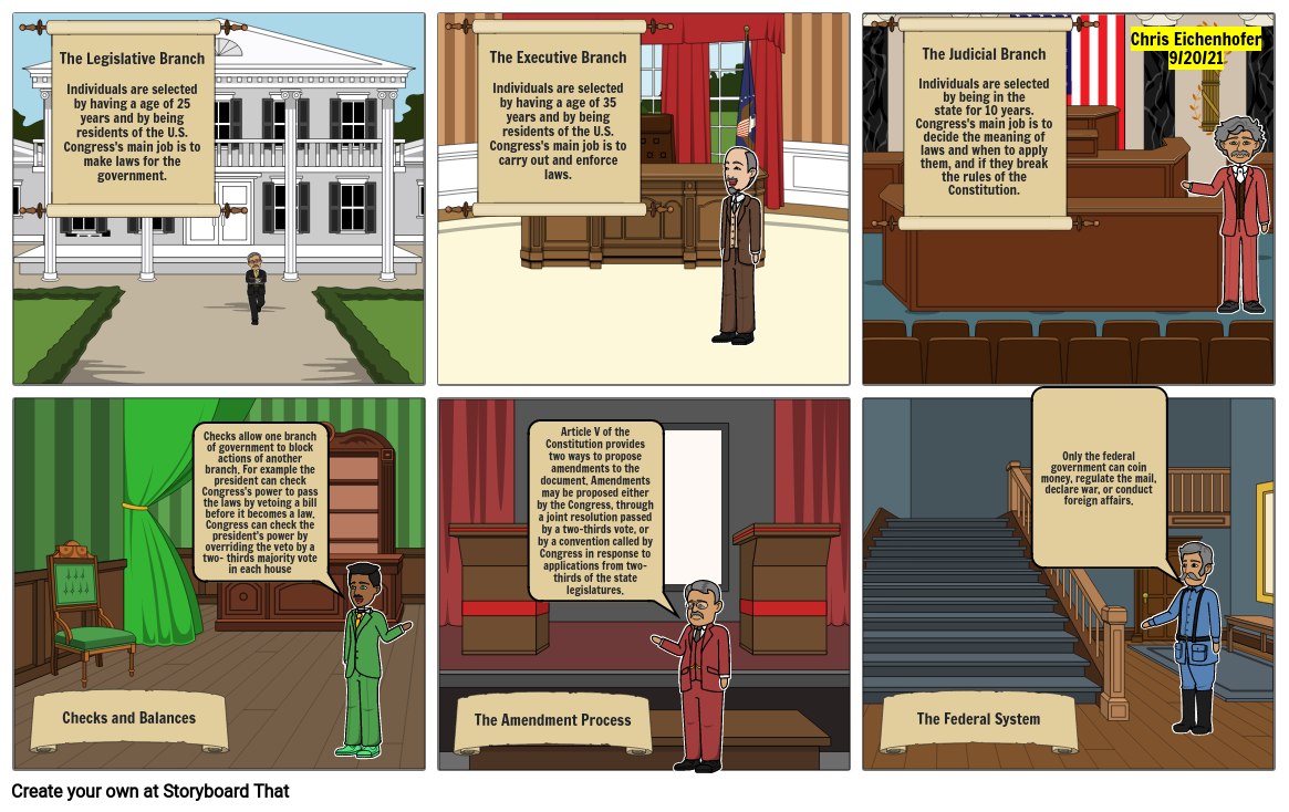 Three branches of government Storyboard o e8f20b3c