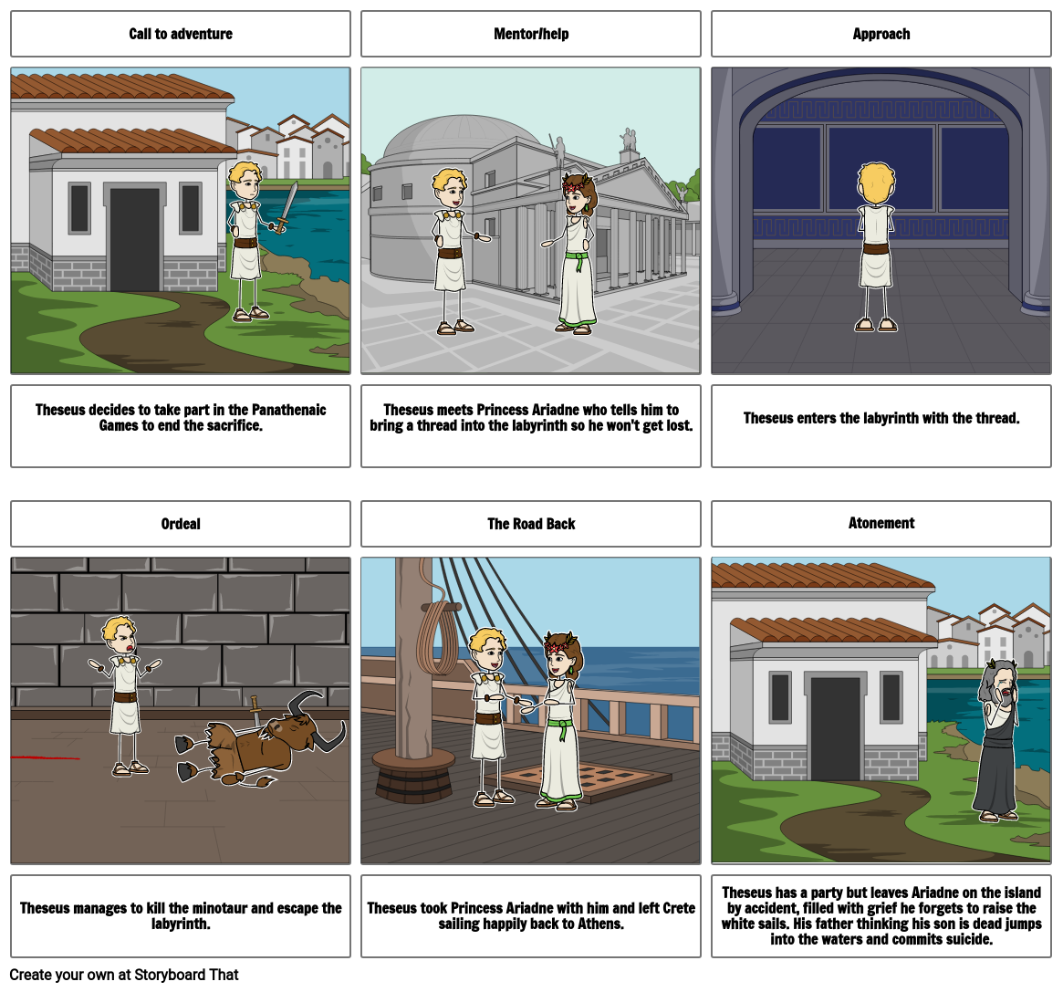 Theseus And The Minotaur Storyboard by e94107f3