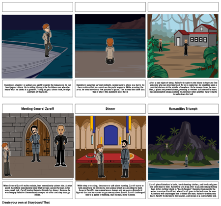 The Most Dangerous Game Storyboard