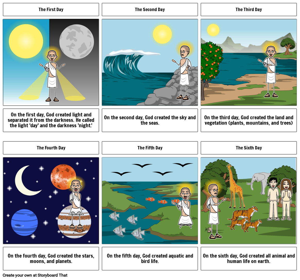 Creation Story Storyboard by e9a9fbe3