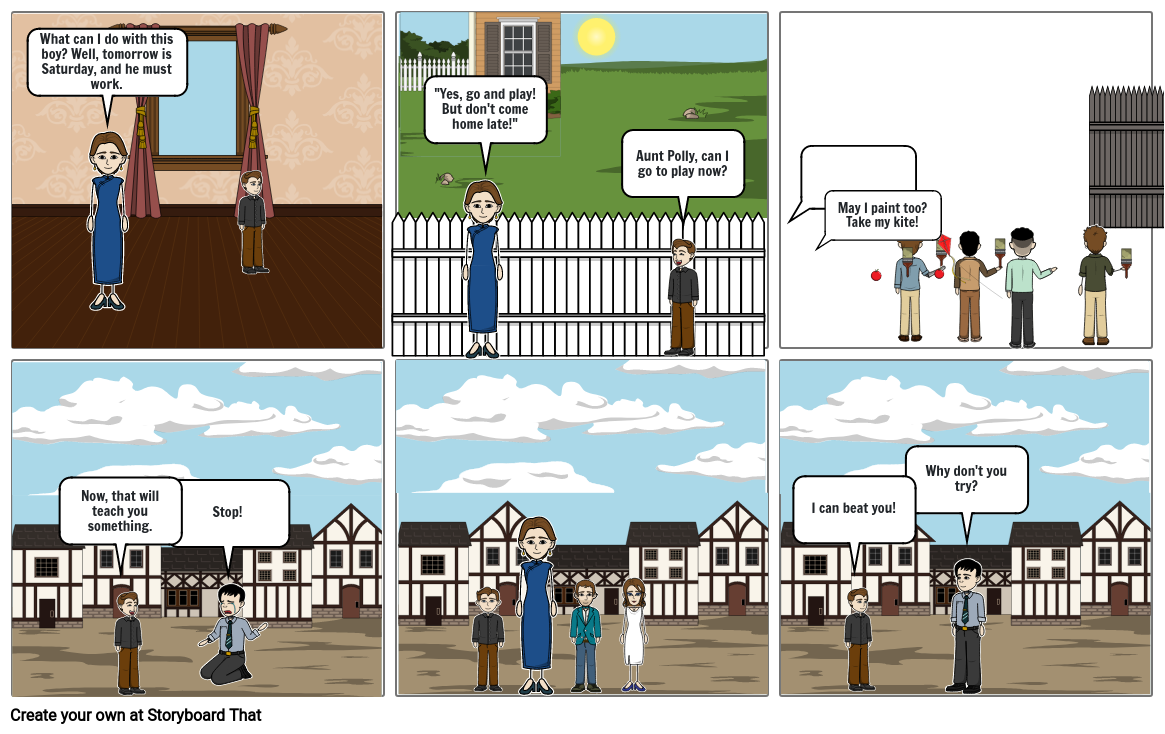 Tom and the fence Storyboard by e9f36f3f