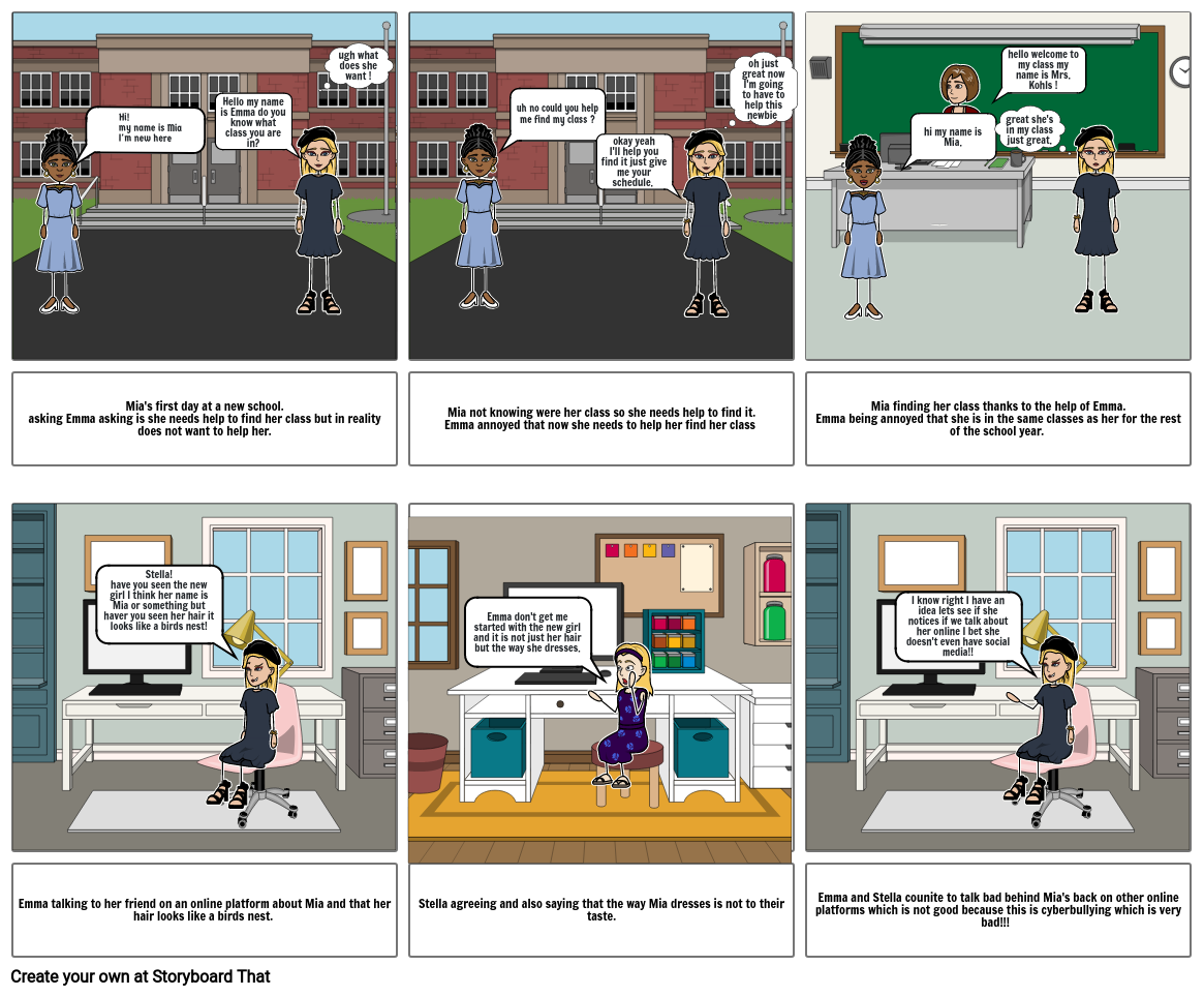 cyberbullying short story Storyboard by ea7957fc