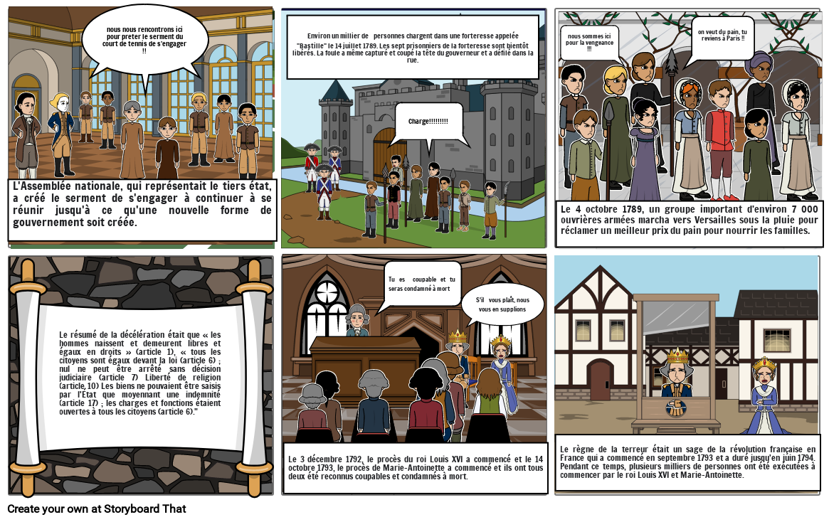 french revolution dialogue strip in french